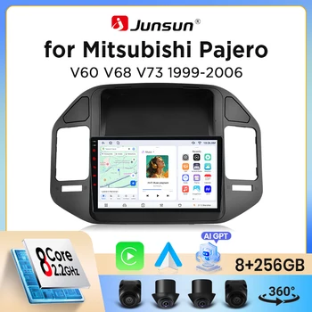 Radio de coche Junsun con CarPlay inalámbrico y Android Auto para Mitsubishi Pajero Mk3 (V60/V70) 1999-2006, con ventilador de refrigeración integrado, GPS Android, reproductor multimedia, WiFi, DSP, RDS, BT, SWC, pantalla táctil IPS, autoradio, reproductor de video, unidad principal estéreo. 1