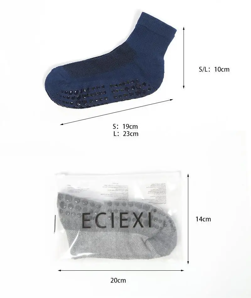 Unisex knöchellange, rutschfeste Yoga-Socken mit Silikongriffen, atmungsaktive Mesh-Pilates-Socken für Damen und Herren, 2 Größen für alle Workouts – Detail 26