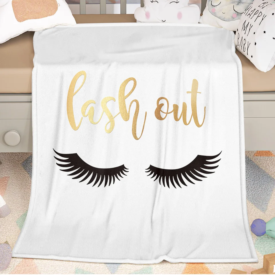 Plush Fluffy Long Eyelashes Throw Blanket