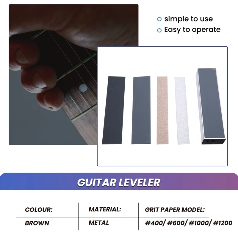 Guitar Fret Leveling Files Bass Guitar Leveler Fret Beam Luthier Supply Tool Kit With 4 Grit Papers 150Mm