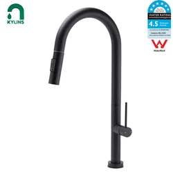 KYLINS Stainless steel Two Function Single Handle Pull Out Mixer  Mixer Water Tap Deck Mounted Hot And Cold Bathroom Faucet
