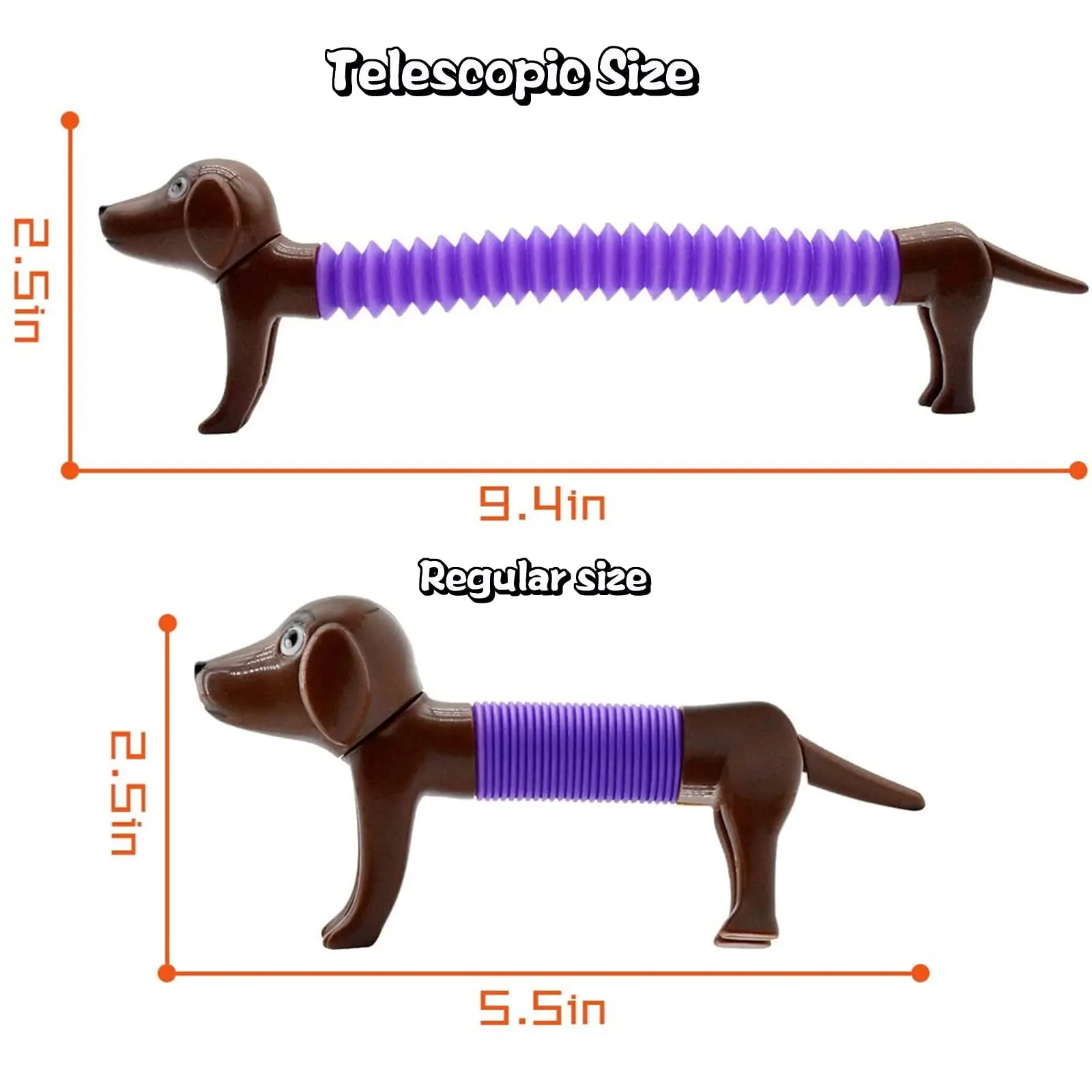 4pcs Sensory Toys for Kids, 4Pcs Pop Tubes Spring Dog, Stress Relief Pop Tubes,Birthday Presents, Toys For Children 3