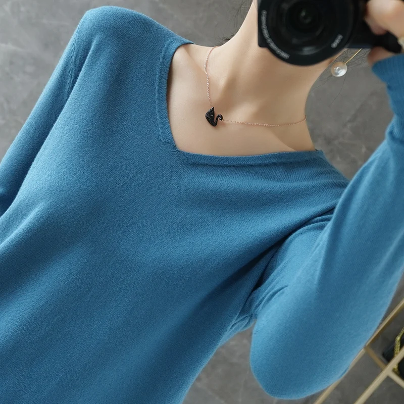 

Womens Sweaters Spring Autumn V-neck Knitted Pullovers Loose Bottoming Shirt Cashmere Fashion Jumper Solid Pink Sweater
