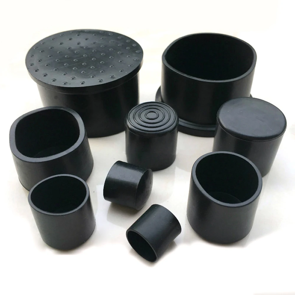 Round Chair Table Feet Tube Cover 6mm~63mm Pipe Tubing End Cover PVC Soft Rubber Caps For Furniture Legs Protectors pipe end cap rubber caps table foot pad floor protector caps table leg tips
