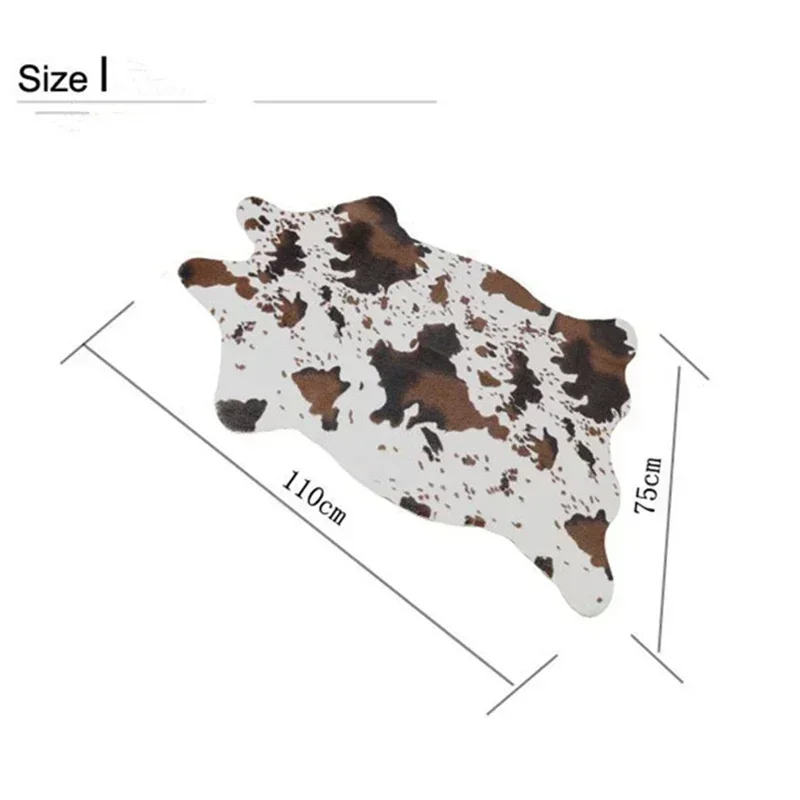 2025 Newest Arrival PV Velvet Imitation Animal Skins Rugs and Carpets Cow Zebra Carpet 110*75cm Carpets For Living Room Bedroom 6