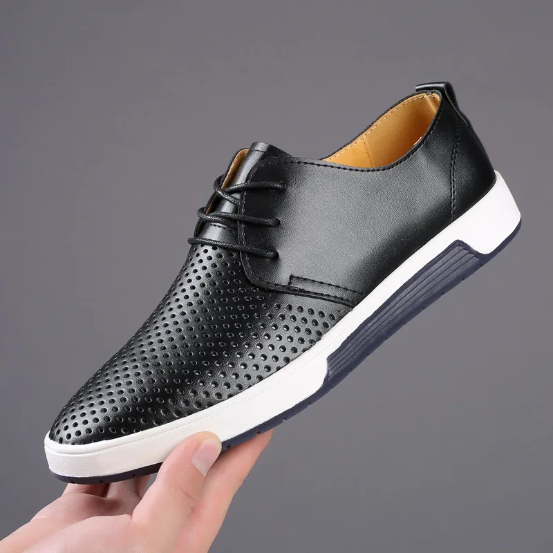 

Men's Leather Casual Shoes Brand Comfortable Dress Shoes for Men Lace Up Oxfords Shoes Fashion Mocassins Homme Plus Size 37-49