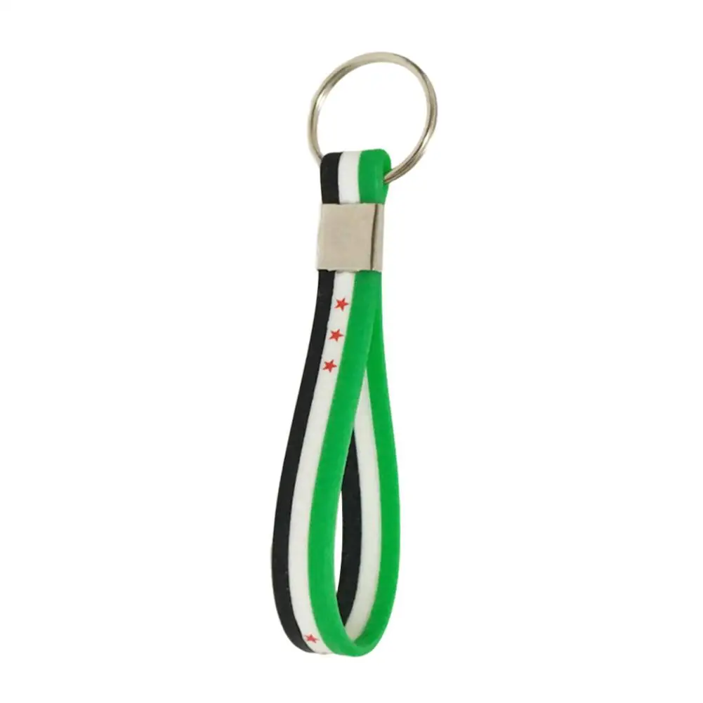 Porte-clés Pendentif Cabochon Verre Drapeau Syrie - Métal Et Verre, Neuf Avec étiquettes