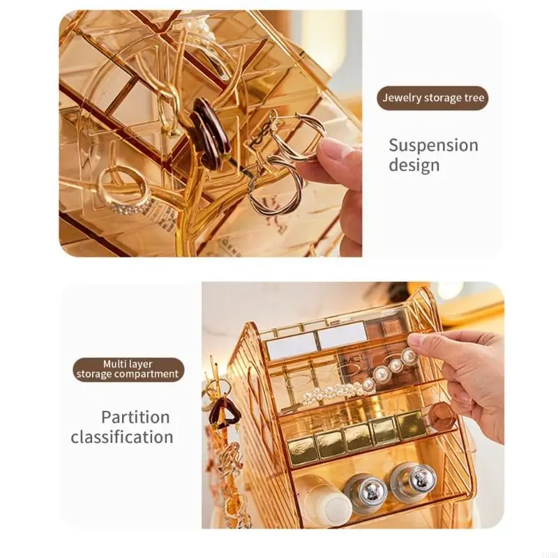 J6BB 60 Degree Rotating Makeup Organizers Stylish Rotating Cosmetic Organizers Storage Rack for Home or Professional Use 2