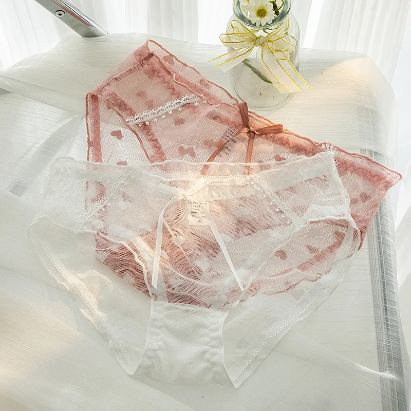 

Summer Women's Underwear Traceless Briefs Sexy Panties Thin Breath Briefs Girls' Sweet Underwear Antibacterial Crotch Panties