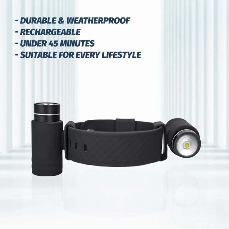 

LED Wrist Flashlight Torch USB Rechargeable Outdoor Camping Torch Waterproof IP67 Lamp For Dog Walking Handy Camping