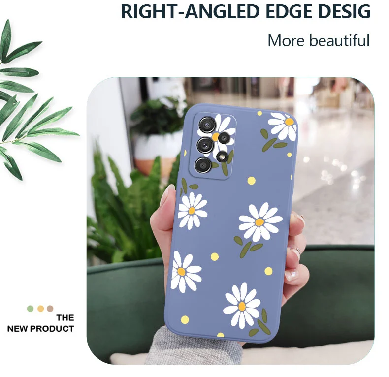 Chrysanthemum Case For Samsung A73 A72 A71 A23 A52 A52S A51 A42 A41 A32 A22 A21S A12 A02S A02 4G 5G  A53 A33 A13 A03S A03 Cover
