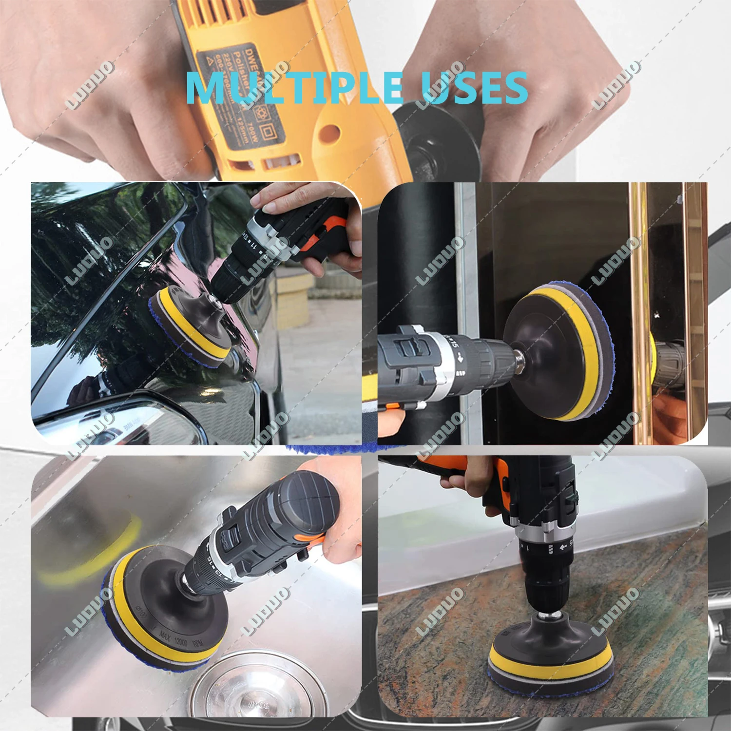 3" 4" 5" 6" 7" Microfiber ing Polishing Pads Wool Sponge for Car Detailing Auto Cleaning Headlight Polishing Waxing Coating