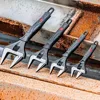 Wide mouth adjustable wrench set, 6/8/10/12 inch wrenches, adjustable plumbing wrench with soft grip, metric, Cr-V steel
