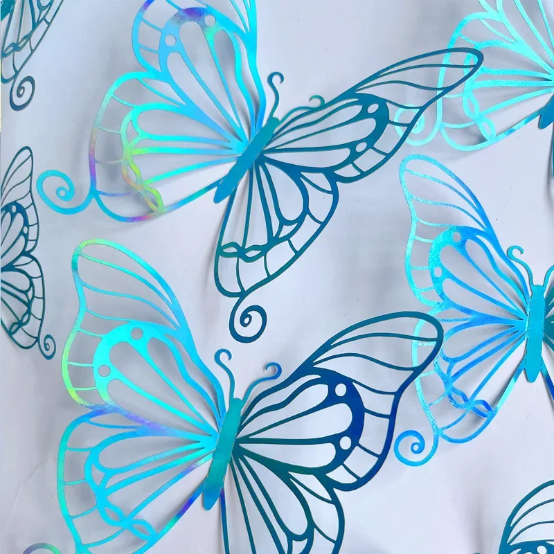 Wall Stickers Window Stickers 3D Texture Lines Hollow Butterfly Wall Pasted Polka Dot Dazzling Refrigerator Window Home Holiday Decoration Stickers Crafts