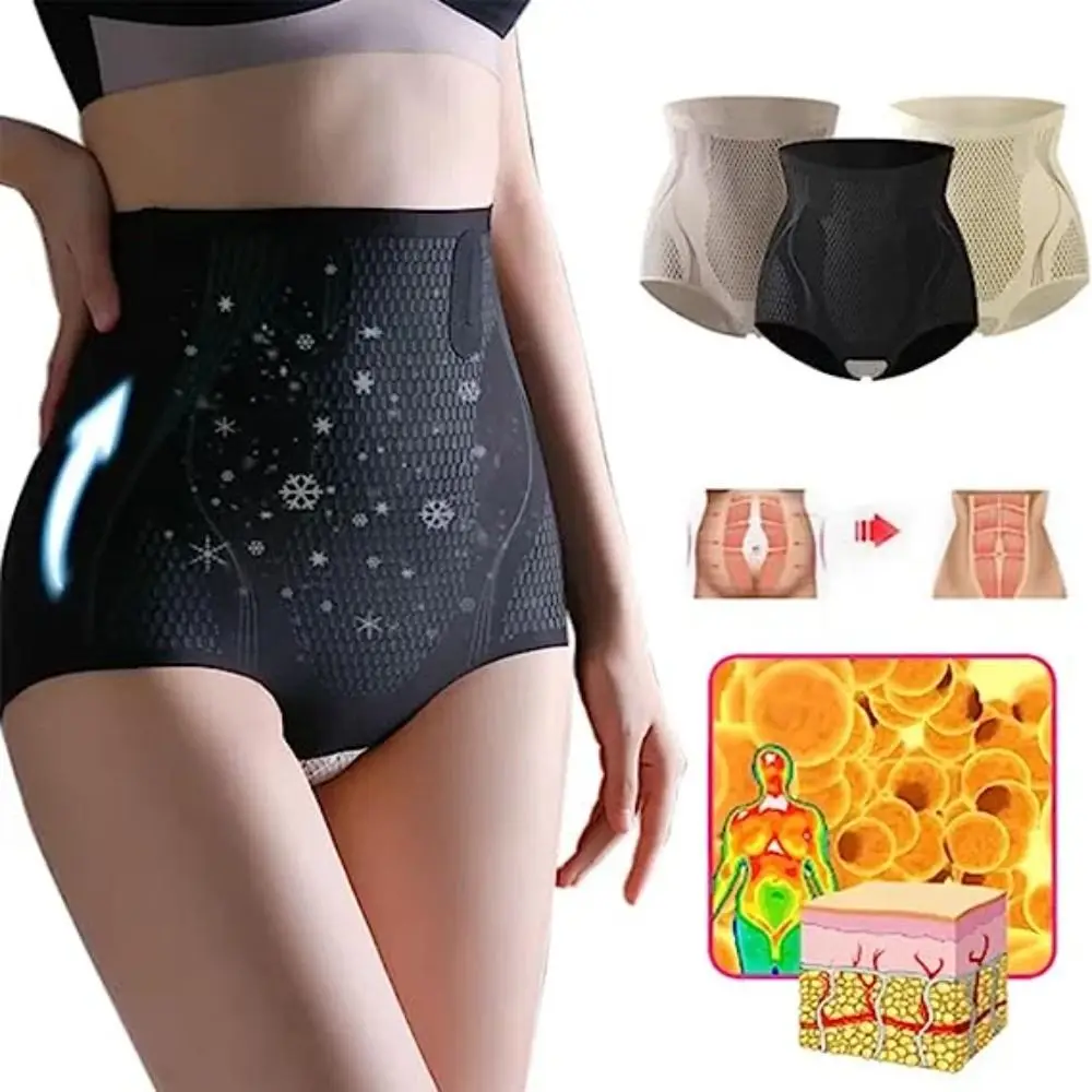 Description Picture 3 of item1Pcs Ice Silk Ion Fiber Repair Shaping Device Women High Waist Shaping Shorts Tummy Control Butt Shorts Fiber Restoration Shaper