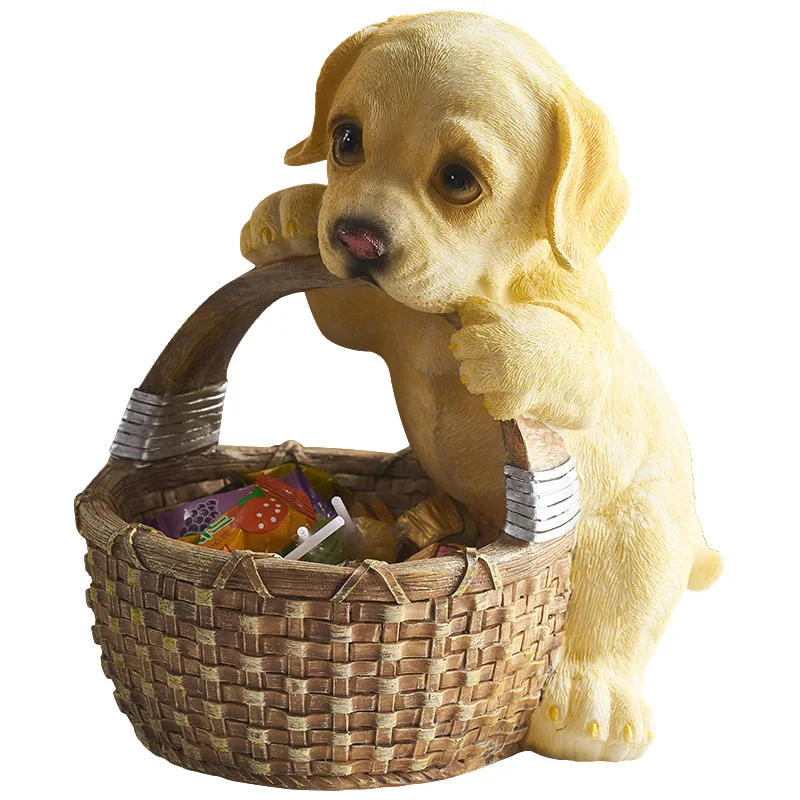 

Cute Resin Dog Storage Baskets Creative Home Decor Desktop Key Jewelry Storage Box Cosmetic Organizer Kawaii Decoration Crafts