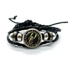 12 Constellation Bracelet Scorpio Sagittarius Capricorn Aquarius Black Rope Leather Button Bangle Zodiac Jewelry For Gift 2