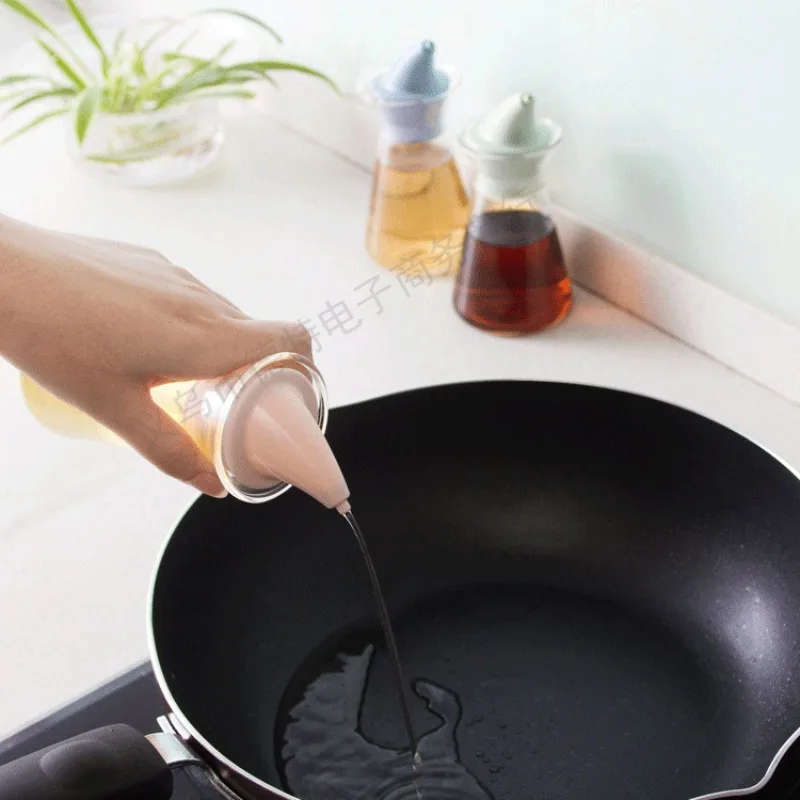 Seasoning Jars Oil Pot Lead-free glass matching bottle transparent glass liquid seasoning bottle oil vinegar pot 180ML
