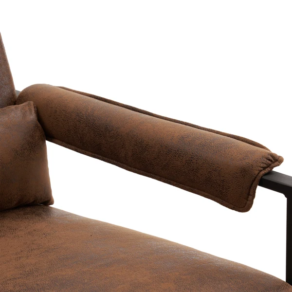  单人铁架椅 橙色烫金布 室内休闲椅 68*81*88cm-45