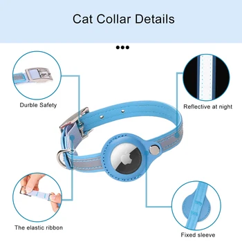 1pc Reflective Pet Collars with Airtag Case Collar for Cats with Protective Case for Anti Lost Locator Tracker Dog Accessories 4