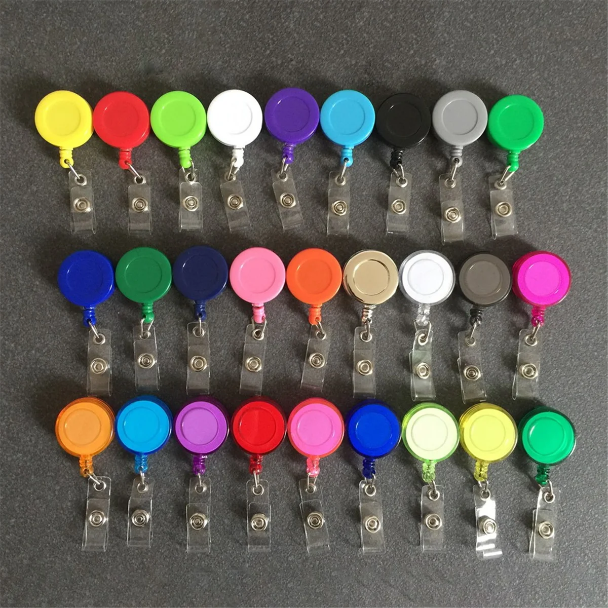 50 Pcs Retractable Badge Reel Clips Holder Mixed Solid Color Nurse Students Doctor ID Badge Holder for Hanging ID Card 4