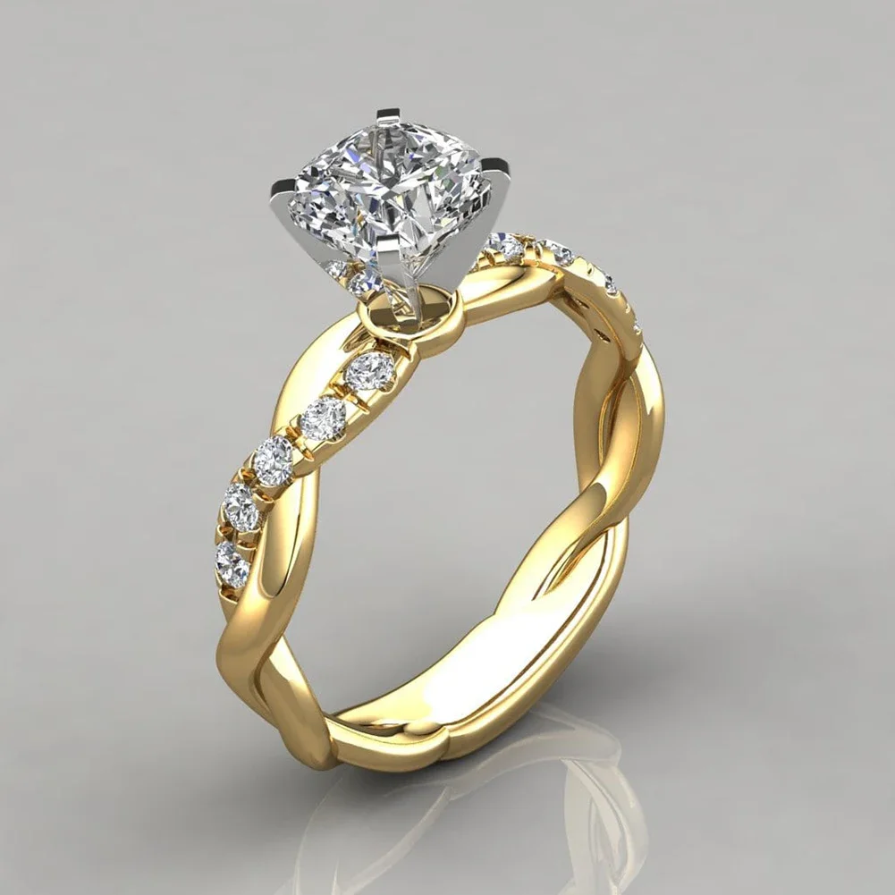Wedding Rings Female Engagement Rings Zircon Crystal Stone Jewelry Accessories Wedding Gift