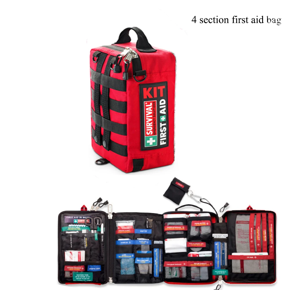Outdoor Hiking Camping Survival Travel Emergency First Aid Kit Rescue Bag Case. 