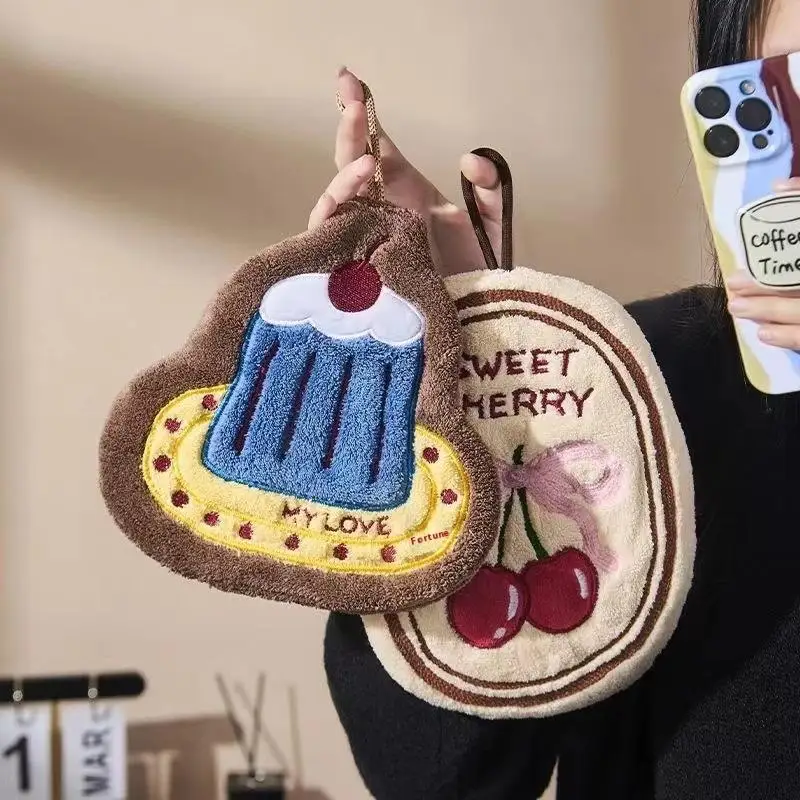 Absorbent Thickened Hand Towel - Kitchen Bathroom Wall Hanging Cleaning Cloth Soft Quick-Dry Handkerchief Home Towel Accessories