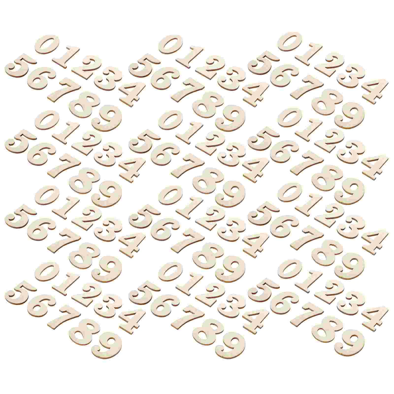 

100pcs Wooden Clock Numbers Pretty Arabic Numbers Practical Clock DIY Decors