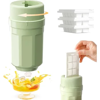 해피 트위스트 아이스 컵, 아이스 큐브 트레이, BPA 프리, 쉬운 릴리스, 아이스 큐브 팝 아웃 몰드, 냉동고 주스, 위스키, 커피용, 3 팩