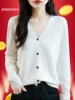 Classic Autumn Winter Woman Sweater Basics Merino Wool Knitwear Solid Female Cardigan Ladies Long Sleeve Clothing Tops Outerwear