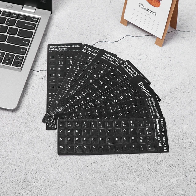 Pegatinas de teclado resistentes al desgaste, reemplazo de teclado de  diseño de alfabeto antideslizante, español/inglés/ruso/japonés/árabe para  ordenador portátil y PC - AliExpress