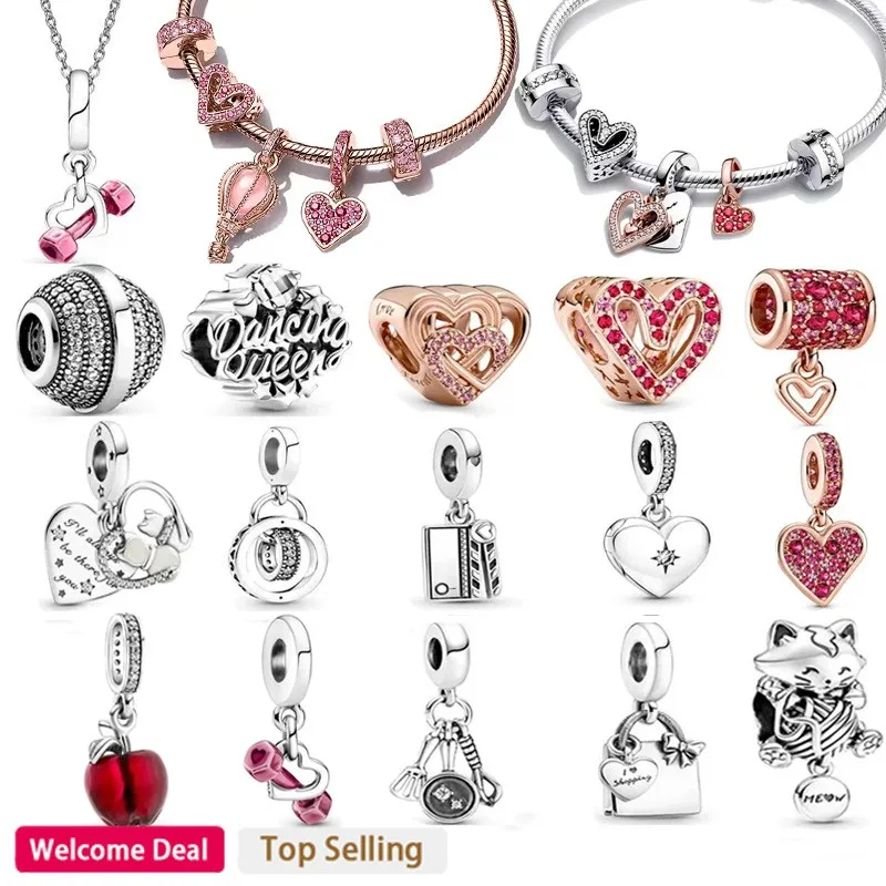 New 925 Sterling Silver Pav é Close Set Heart Red Apple Pendant Suitable for Original Women's Bracelet Necklace DIY Jewelry Gift suitable for apple macbook air 13 15 pro laptops a1321 a1370 a1465 a1375 a1406 a1495 a1466 a1369 a1405 a1377 a1496 a1502 a2337