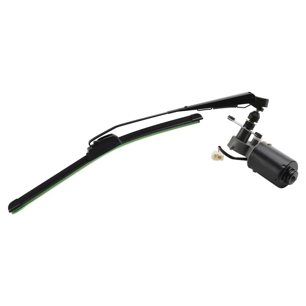 Electric Windshield Wiper Kit For UTV ATV, Includes Motor Blade Arm Water Spout Hose, Silent Cleaning Sturdy Proof, Easy Installation, Supports All Seasons Weather Condition