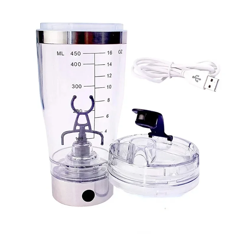 USB Rechargeable Electric Mixing Cup Portable Protein Powder Shaker Bottle Mixer Bottle Protein Shaker Cup