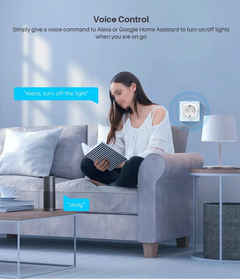 20A/16A Tuya Smart Plug Power Monitor WiFi Socket, Smartlife App, Works with Ale