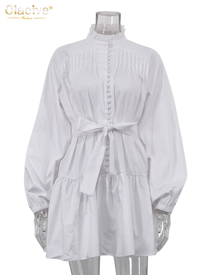 white christmas dresses Nivara Lace Ruffle Mini Dress Chantilly / L main image 1