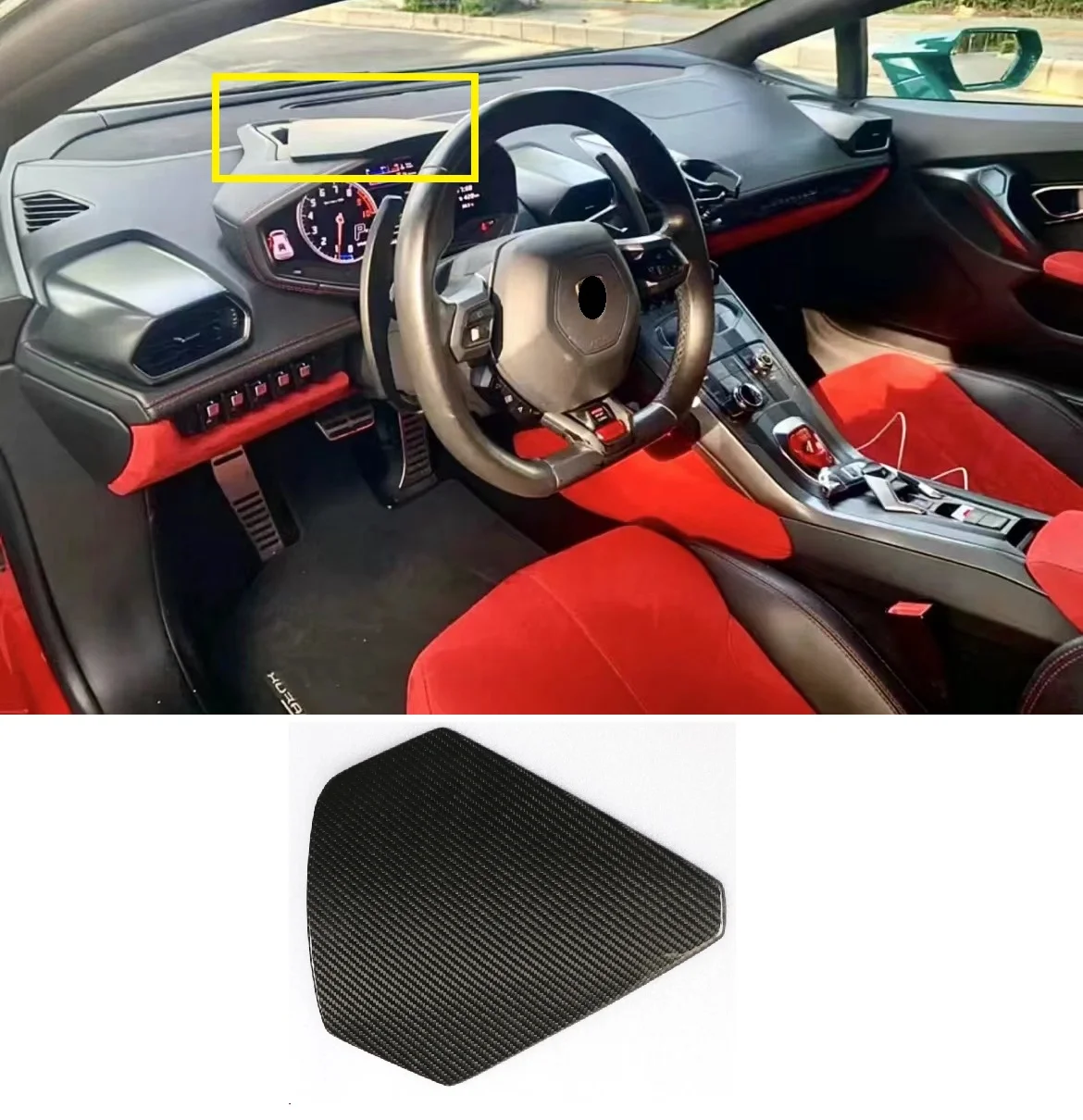 

For Lamborghini Huracan Lp610 2014-2021 Real Dry Carbon Fiber Car Dashboard Instrument Cluster Cover Trims