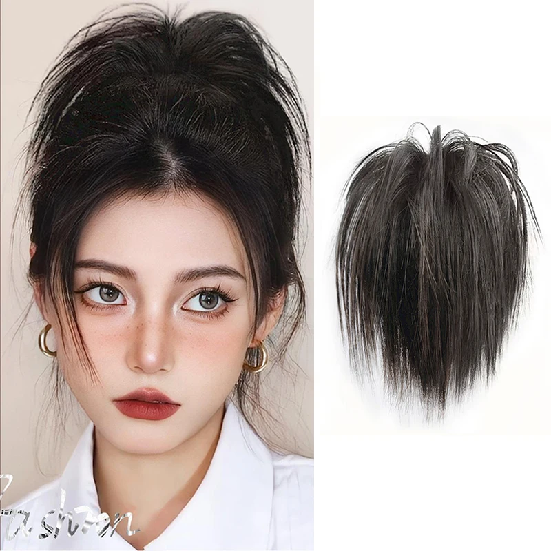 

AS Synthetic Hair Bun Extensions Messy Straight Hair Band Elastic Chignon Scrunchy Wrap Updo False Hair Pieces For Women Hair