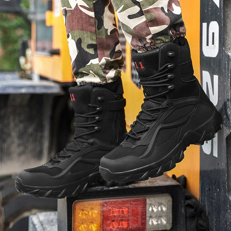 Men Hiking Shoes Mid-top Waterproof Outdoor Sneaker Men Leather Trekking Boots Trail Camping Climbing Hunting Sneakers Women Hot