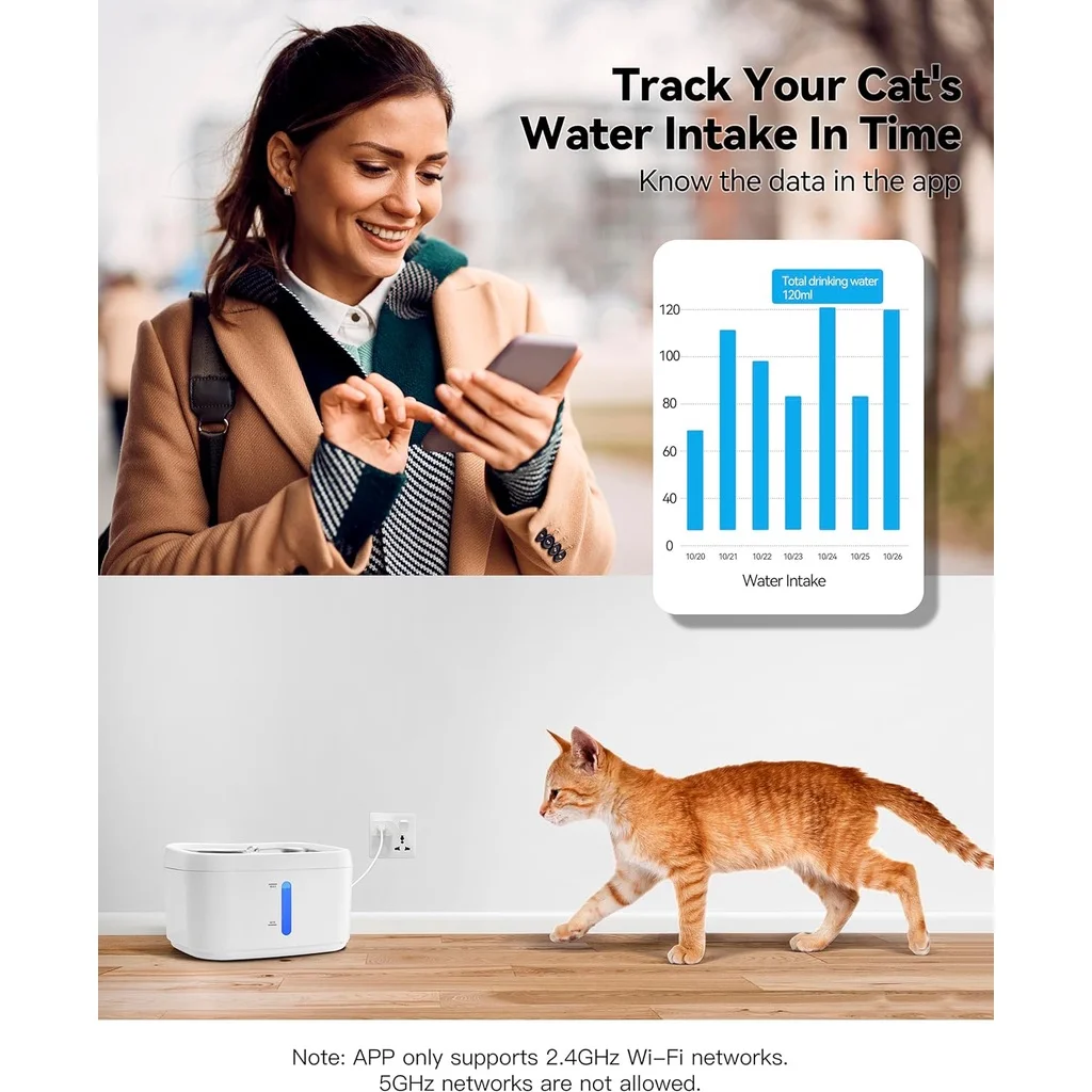 App-Controlled Cat Water Fountain 3