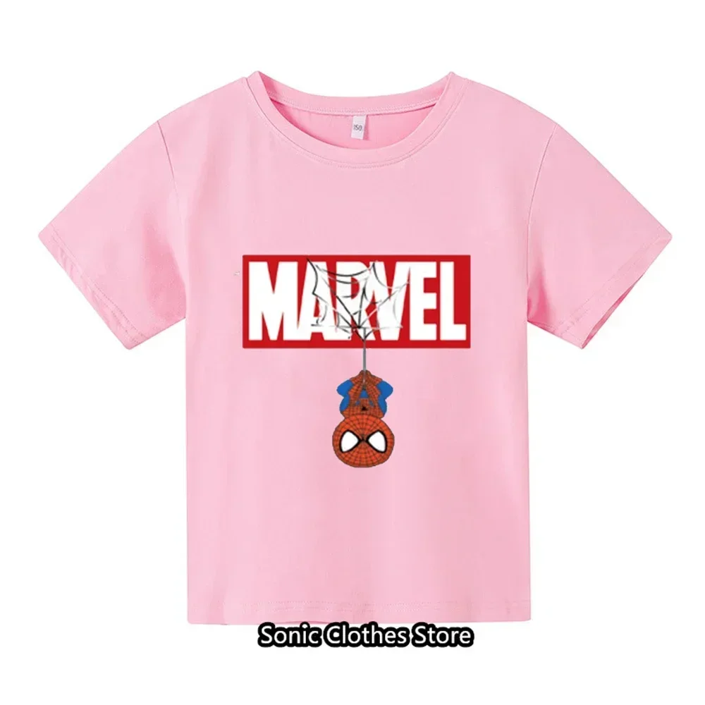 Spiderman Cartoon Boys and Girls 3-14 Year Old Children's Printed T-shirt Children's Summer Short Sleeved Fashion T-shirt Top 3