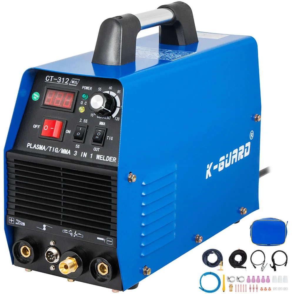 Vevor Plasma Cutter Ct312 3 In1 Combo Saldatrice Inverter Saldatore Multifunzionale Tig/Mma/Plasma Cutter Air Plasma Cutter