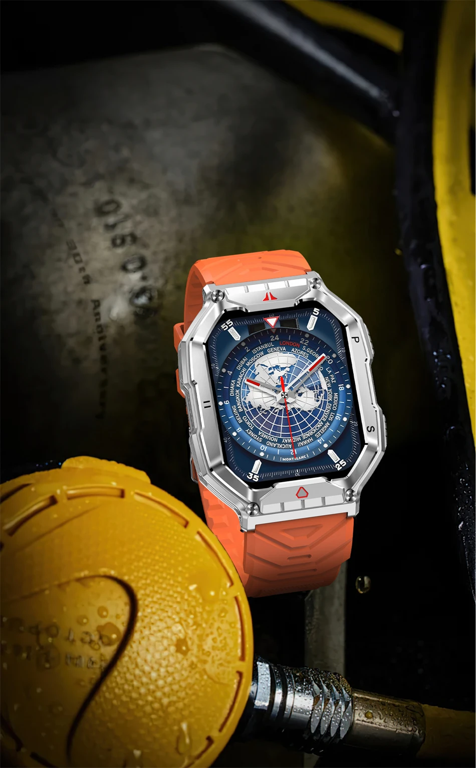 2024 Outdoor-Sport-Smartwatch, GPS-Tracking, 650 mAh Akku, 1 ATM, wasserdicht, Kompass, Bluetooth-Anrufuhr für Herren_voghion.com