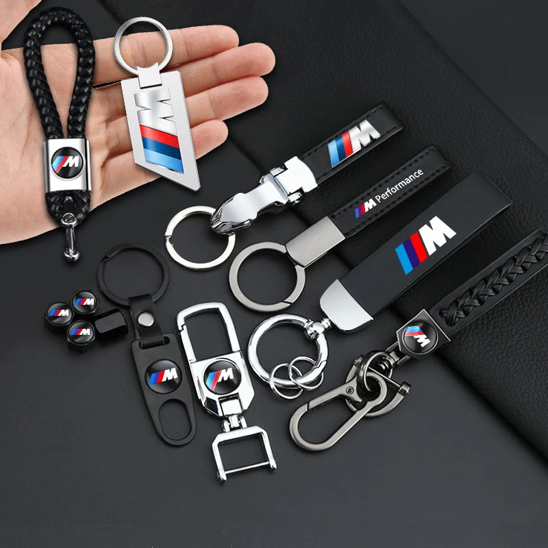 Автомобильный металлический брелок кожаный 3D с логотипом для BMW M M3 M5 E46 E39 E92 E90 E60 E36