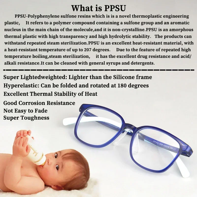 SHINU Children's Glasses Ppsu Plastic Eyeglasses Blue Light Blocking Computer Lenses Kids Pink Glasses Frame No Diopter