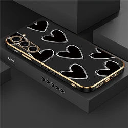 Small Pink Love Heart Soft Cover Case - S24 (Black - 336W)