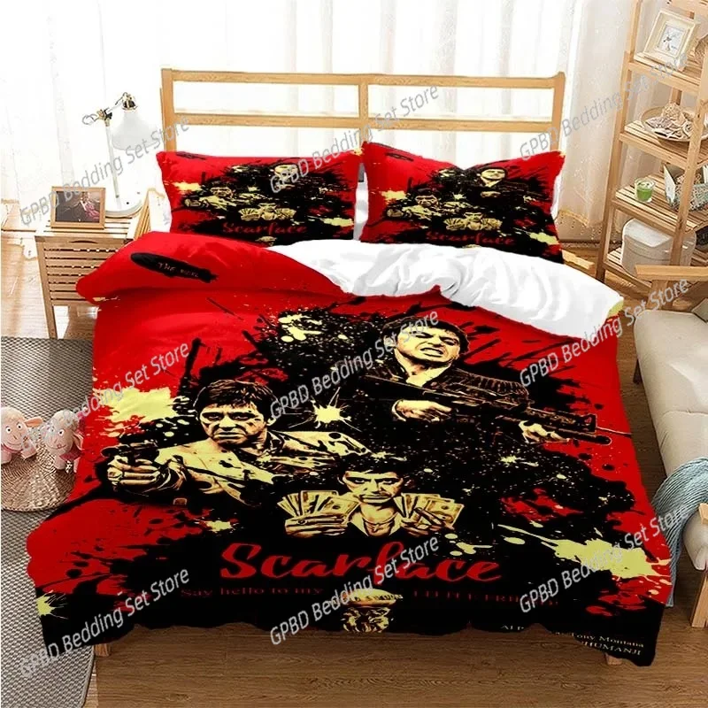Tony Montana Scarfaces Bedding Set Boys Girls Twin Queen Size Duvet Cover Pillowcase Bed Kids Adult Home Textileextile 6