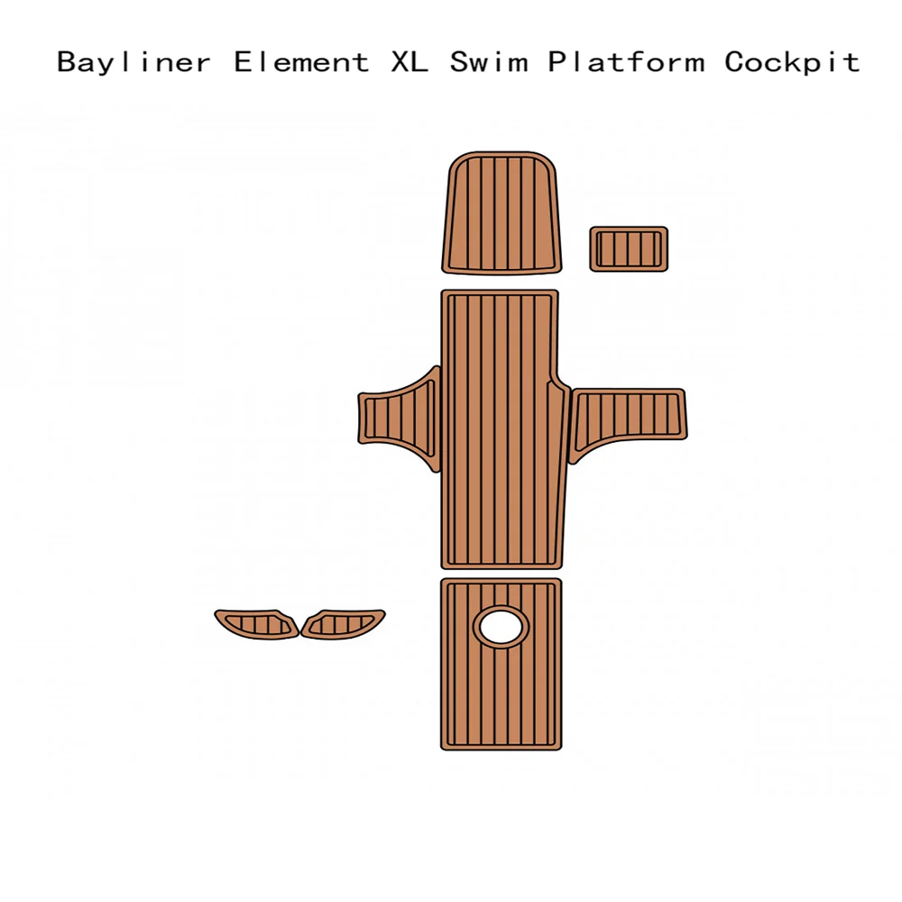 Bayliner Element Xl Cockpit Boat Eva Foam Faux Teak Deck Floor Pad Mat Flooring