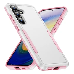 Armor Shockproof Hybrid Protective Case - Durable Back Cover with TPU Protection - Galaxy S25 FE (KTZ - White - Pink)